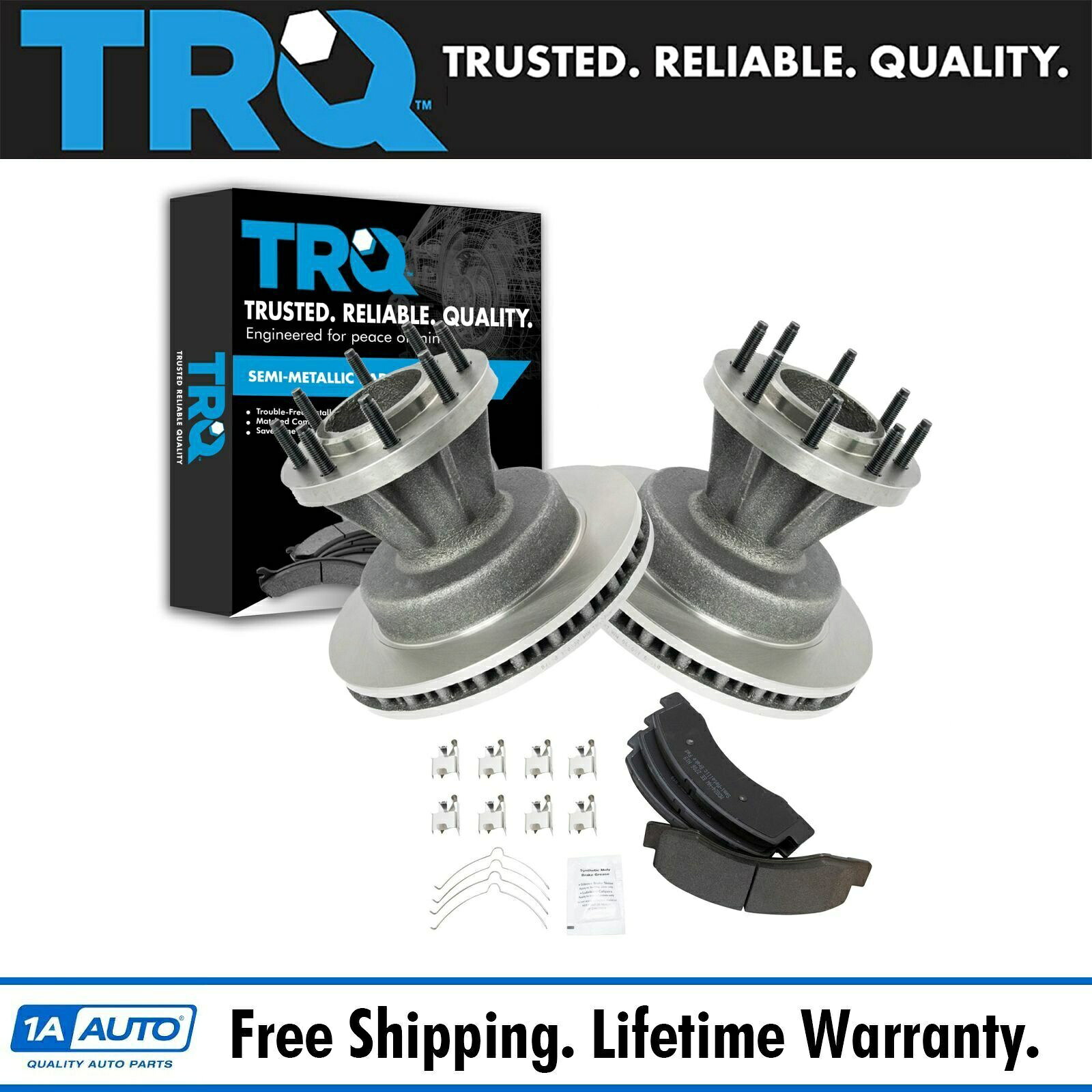 brake disc rotor F350ピックアップトラック用のTRQフロントプレミアムセミメタリックディスクブレーキパッドローターキット TRQ Front Premium Semi Metallic Disc Brake Pad Rotor Kit for F350 Pickup Truck【並行輸入品】｜Us Custom Parts Shop USDM