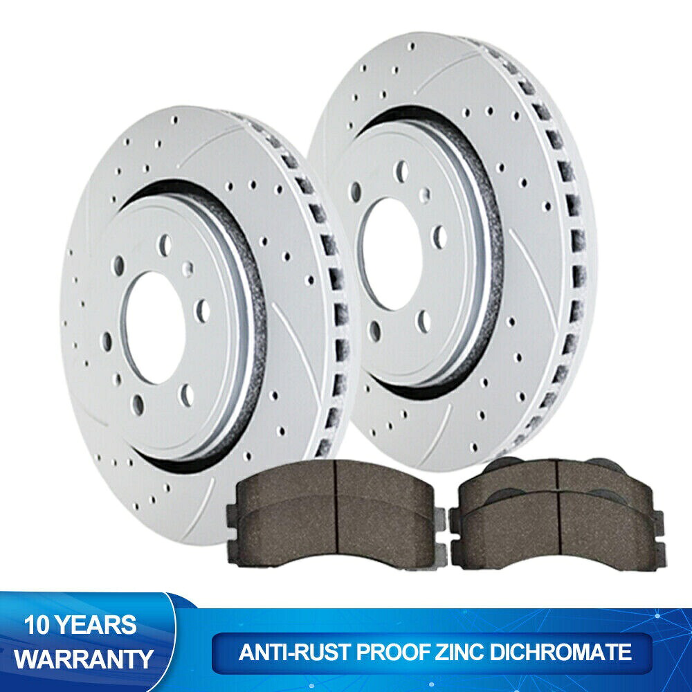 brake disc rotor フォードF-150リンカーン用のフロントスロットブレーキローターディスクとセラミックパッドブレーキ Front Slotted Brake Rotors Disc and Ceramic Pads Brakes for Ford F-150 LINCOLN【並行輸入品】