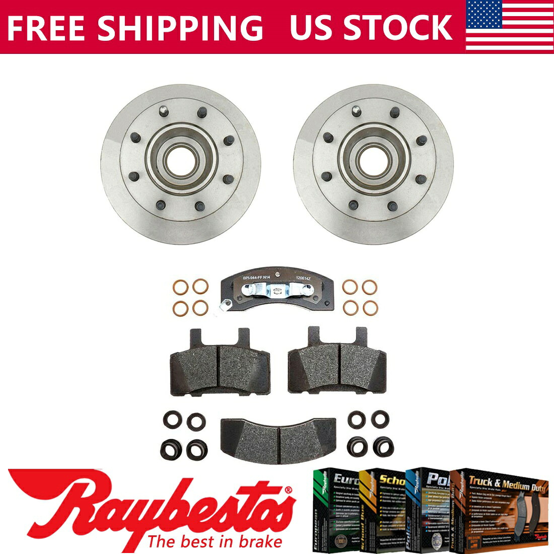 brake disc rotor 1988年のフロントキットブレーキローターとハブ＆メタリックブレーキパッド1989 GMC C3500 Front Kit Brake Rotor and Hub & Metallic Brake Pads For 1988 1989 GMC C3500【並行輸入品】 86,878円