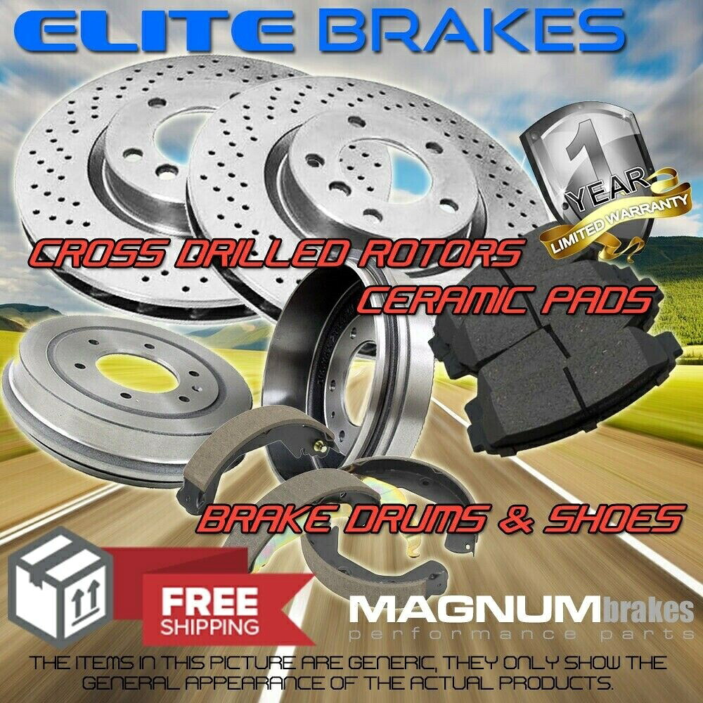 brake disc rotor 2009-2013 GMC Sierra 1500のフロントドリルローターとパッドとリアドラム＆シューズ Front Drilled Rotors & Pads and Rear Drums & Shoes for 2009-2013 GMC Sierra 1500【並行輸入品】｜Us Custom Parts Shop USDM