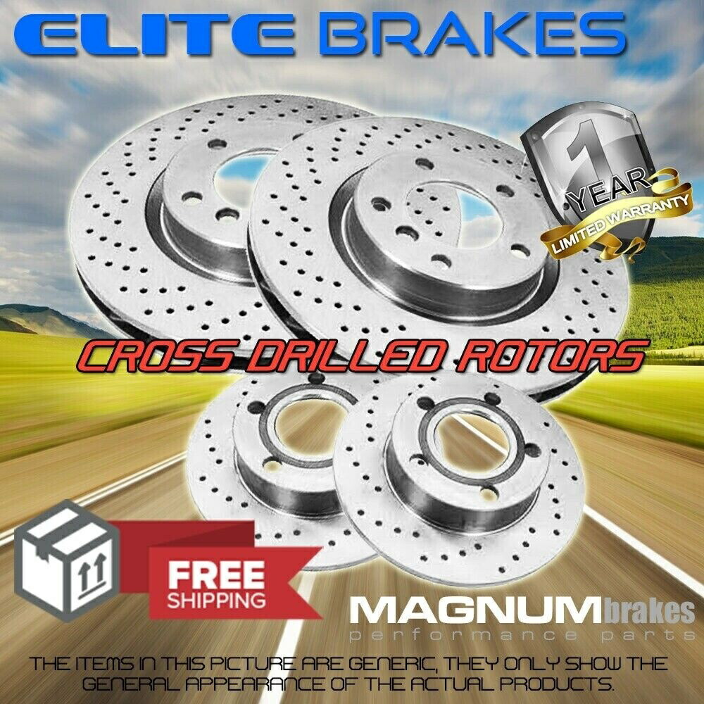 brake disc rotor 2012-2015のフロント＆リア4クロスドリルブレーキロータージープグランドチェロキーSRT8 Front & Rear 4 Cross Drilled Brake Rotors for 2012-2015 Jeep Grand Cherokee SRT8【並行輸入品】