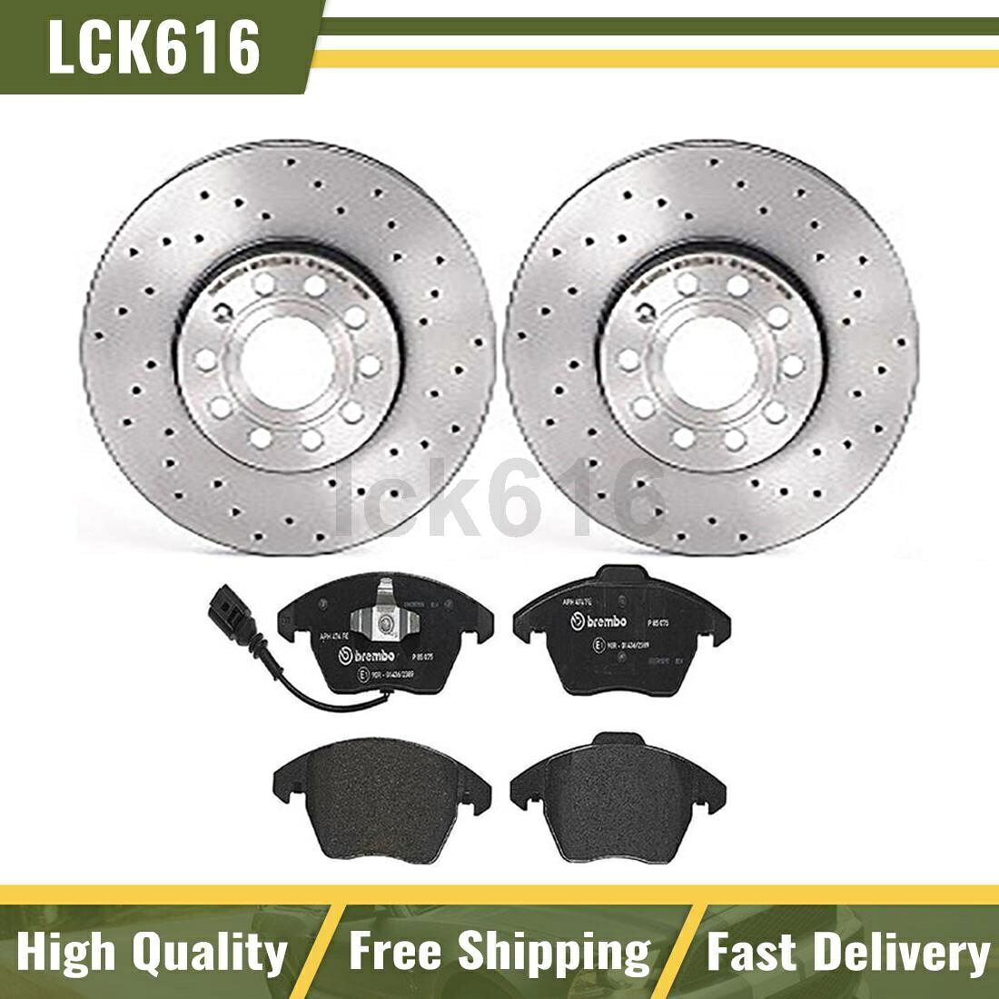 brake disc rotor フロントブレンボブレーキキットブレーキパッドは、2010年から2013年のアウディA3のためのドリルドロットローター＆スロットローター Front Brembo Brake Kit Brake Pads Drilled & Slotted Rotors For 2010-2013 Audi A3【並行輸入品】｜Us Custom Parts Shop USDM 83,369円