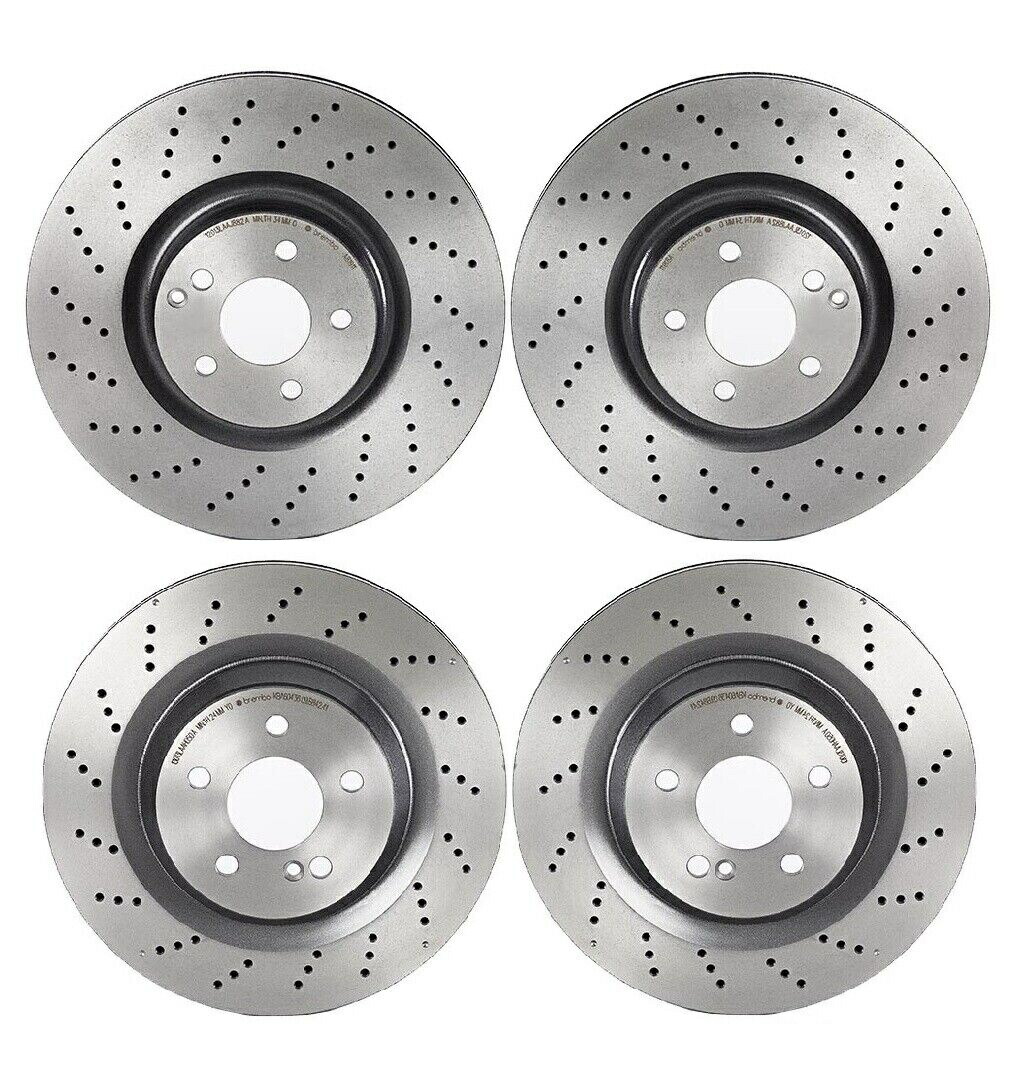 brake disc rotor MB R230 SL55 AMG用のブレンボフロントとリアコーティングドリルドブレーキディスクローターキット Brembo Front and Rear Coated Drilled Brake Disc Rotors Kit for MB R230 SL55 AMG【並行輸入品】｜Us Custom Parts Shop USDM