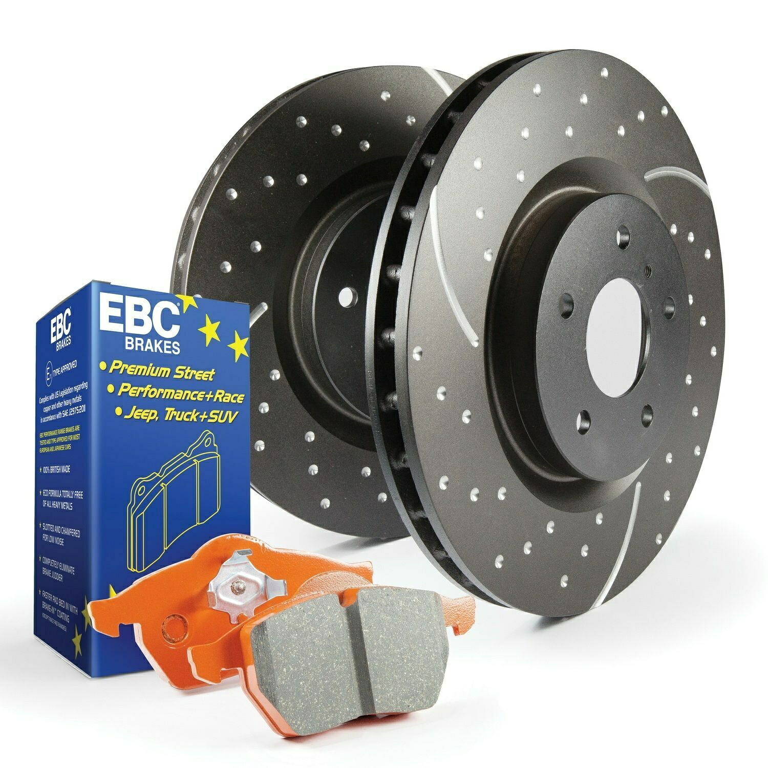 brake disc rotor EBCブレーキS8KR1009 S8キットオレンジストフとGDローターに適合 EBC Brakes S8KR1009 S8 Kits Orangestuff and GD Rotors Fits 04 Sierra 1500【並行輸入品】