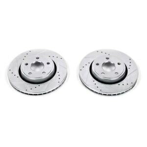 brake disc rotor パワーストップフロントエボリューションドリル＆スロットローター - 11-19ダッジデュラン用ペア Power Stop Front Evolution Drilled & Slotted Rotors - Pair for 11-19 Dodge Duran【並行輸入品】