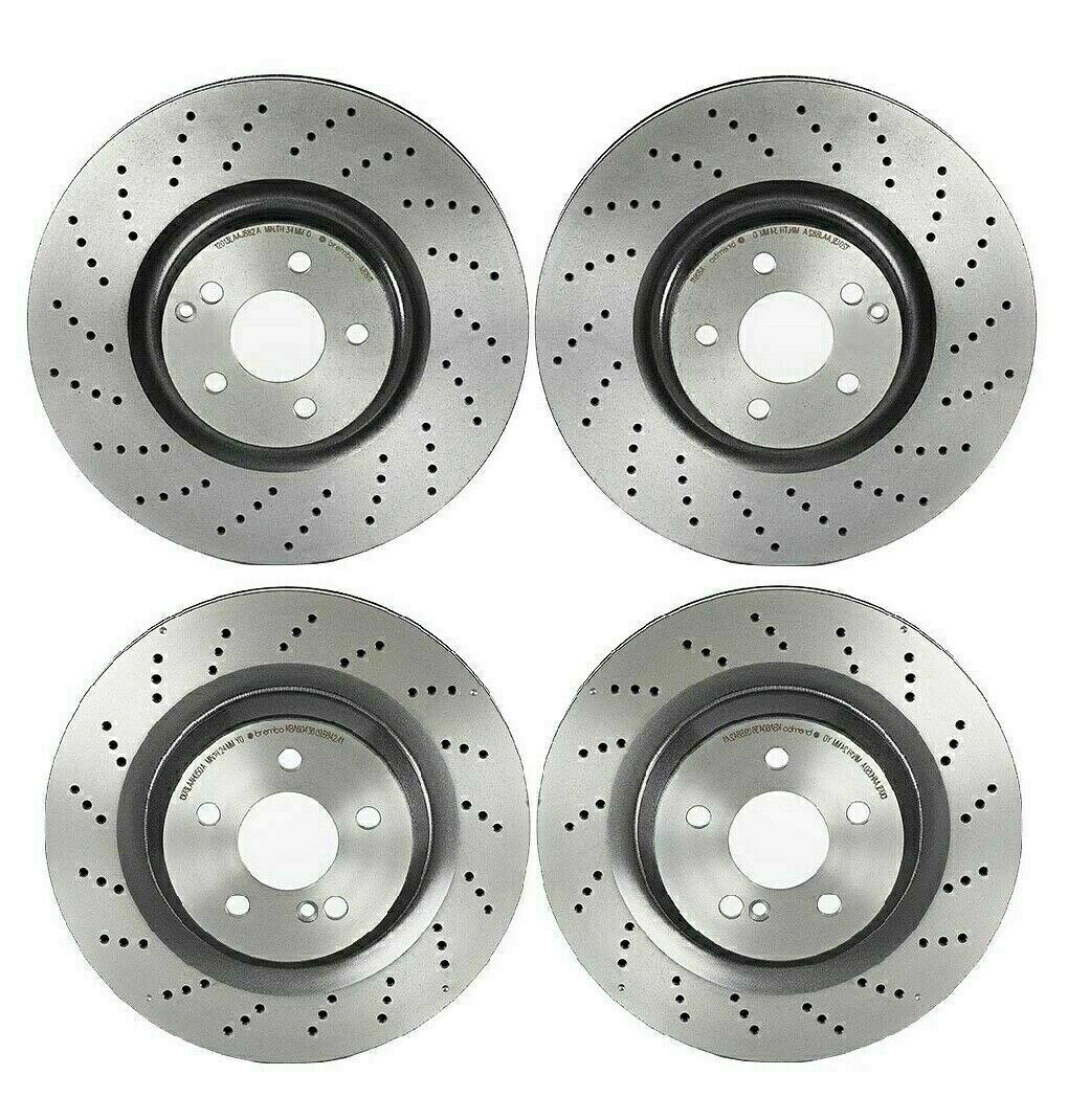 brake disc rotor Benz R230 SL55 AMG用のブレンボフロントおよびリアドリルブレーキディスクローターキット Brembo Front and Rear Drilled Brake Disc Rotors Kit for Benz R230 SL55 AMG【並行輸入品】|Us Custom Parts Shop USDM