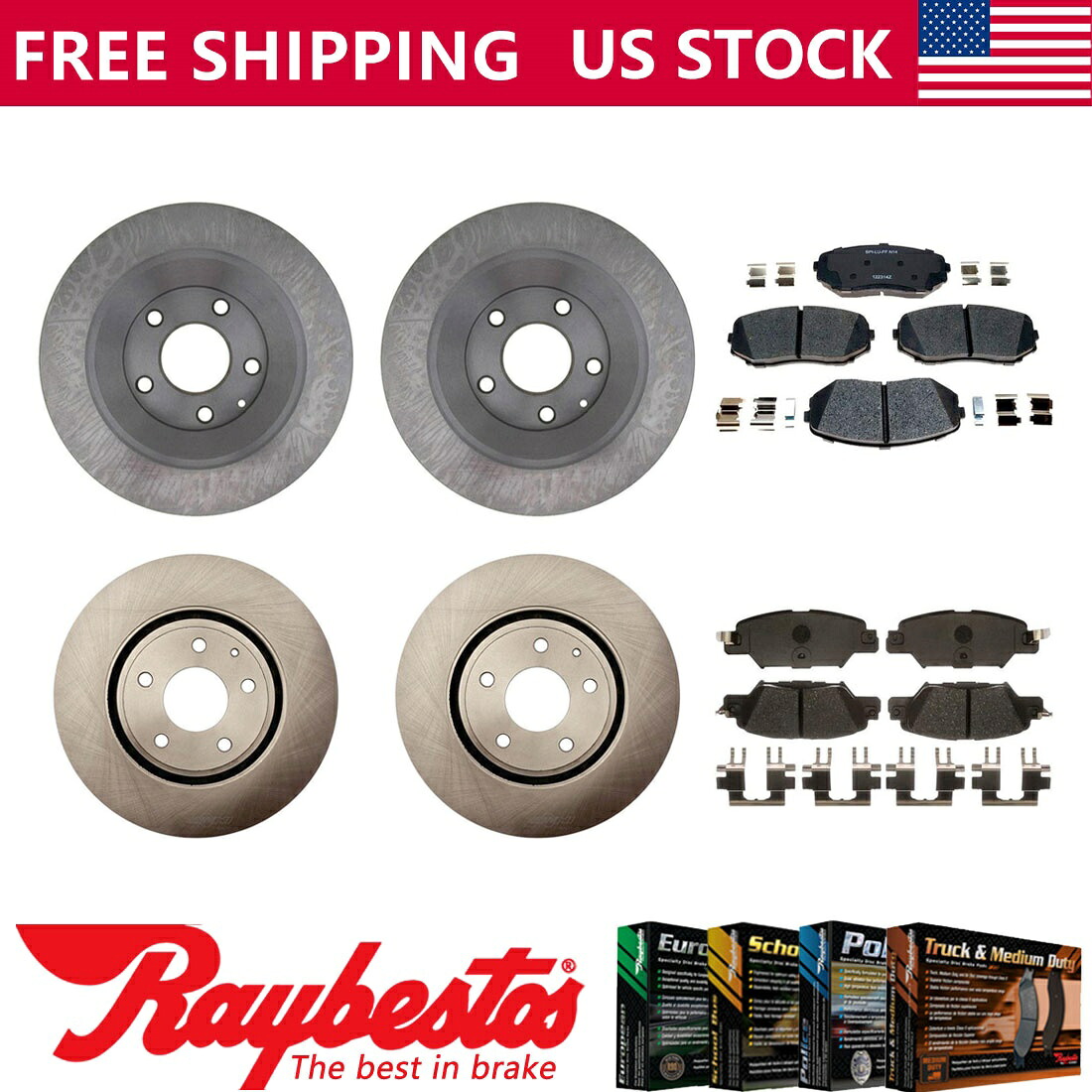 brake disc rotor 2019年マツダCX -5フロントリアブレーキローターとセラミックブレーキパッド - レイベスト For 2019 Mazda CX-5 Front Rear Brake Rotors & Ceramic Brake Pads - Raybestos【並行輸入品】|Us Custom Parts Shop USDM