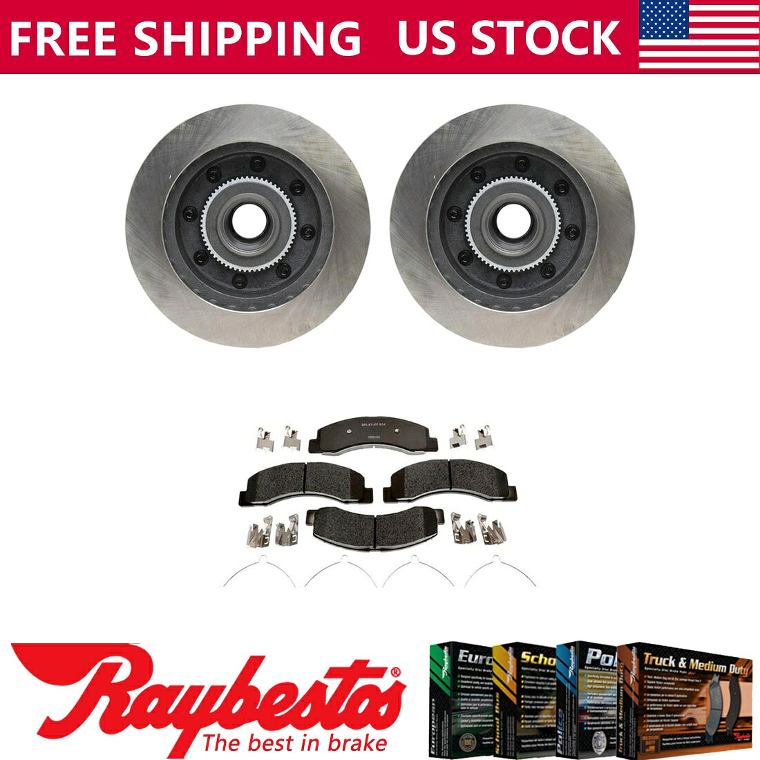 brake disc rotor 1999年フォードF-250スーパーデューティフロントキットブレーキローターとハブメタリックブレーキパッド For 1999 Ford F-250 Super Duty Front Kit Brake Rotor and Hub Metallic Brake Pads【並行輸入品】