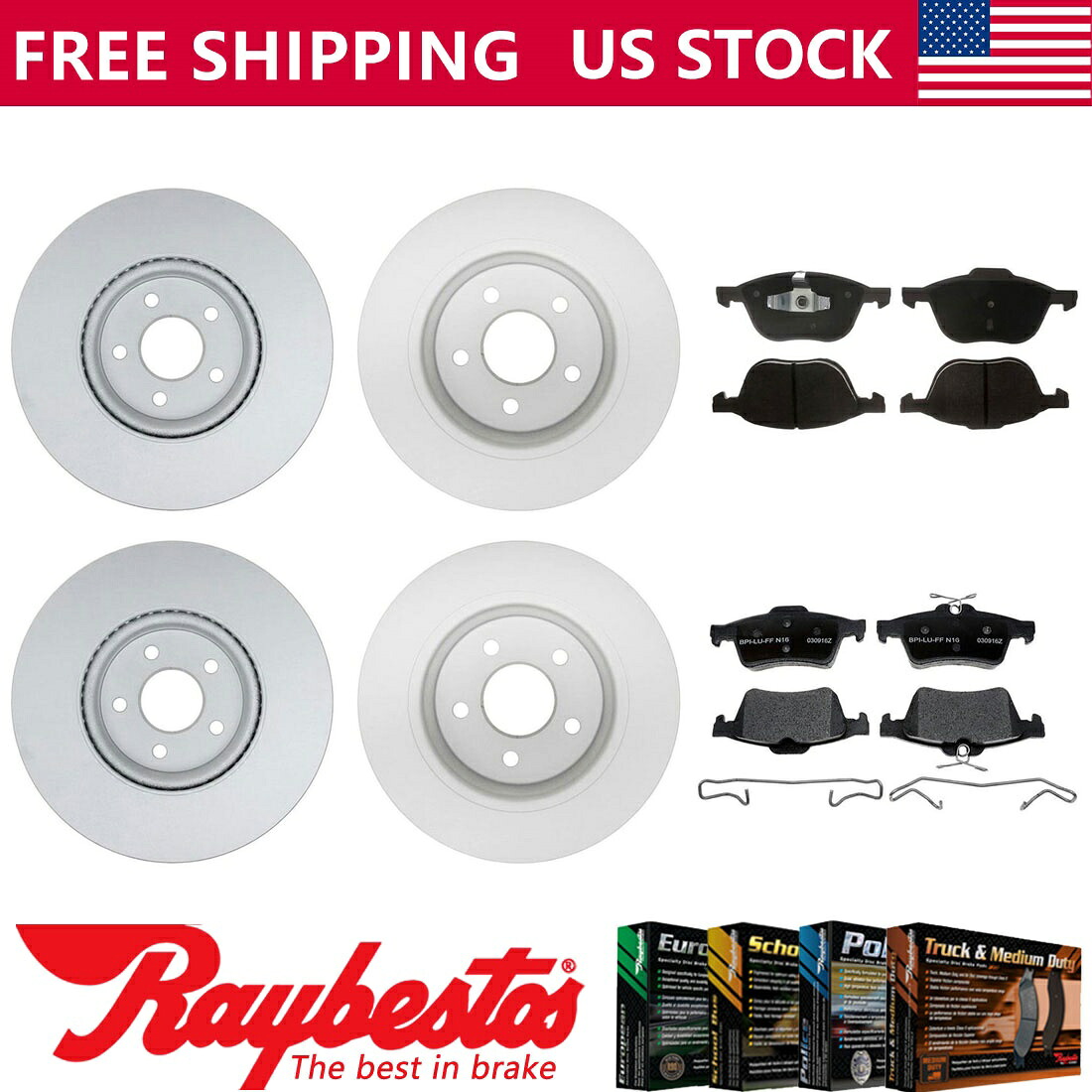 brake disc rotor Ford Transit Connect 2014フロントリアキットコーティングブレーキローターとセラミックパッド Fits Ford Transit Connect 2014 Front Rear Kit Coated Brake Rotors & Ceramic Pads【並行輸入品】|Us Custom Parts Shop USDM