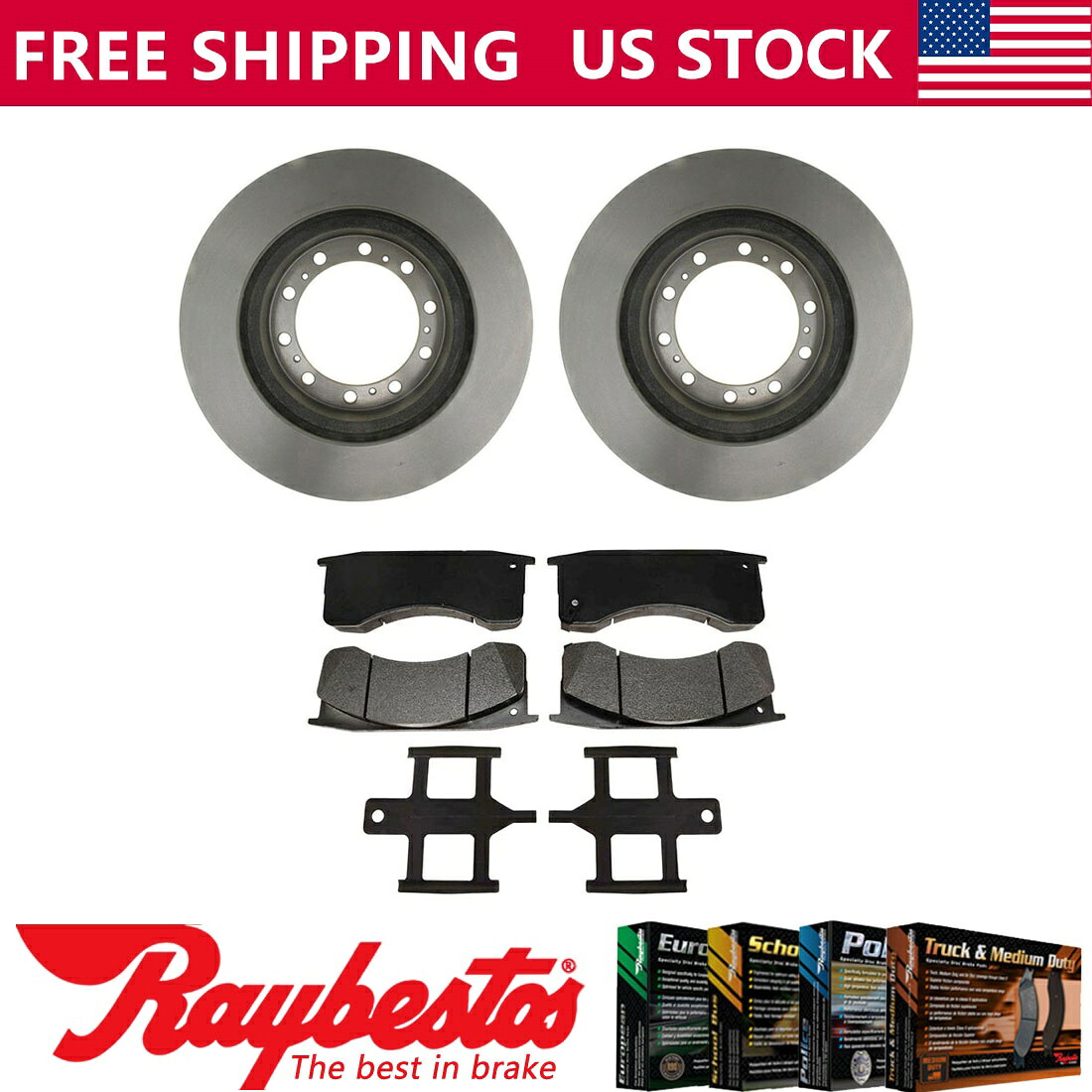 brake disc rotor T6500 2001 GMCのリアキットブレーキローター +メタリックパッドとハードウェア-RayBestos Rear Kit Brake Rotors + Metallic Pads & Hardware For T6500 2001 GMC - Raybestos【並行輸入品】
