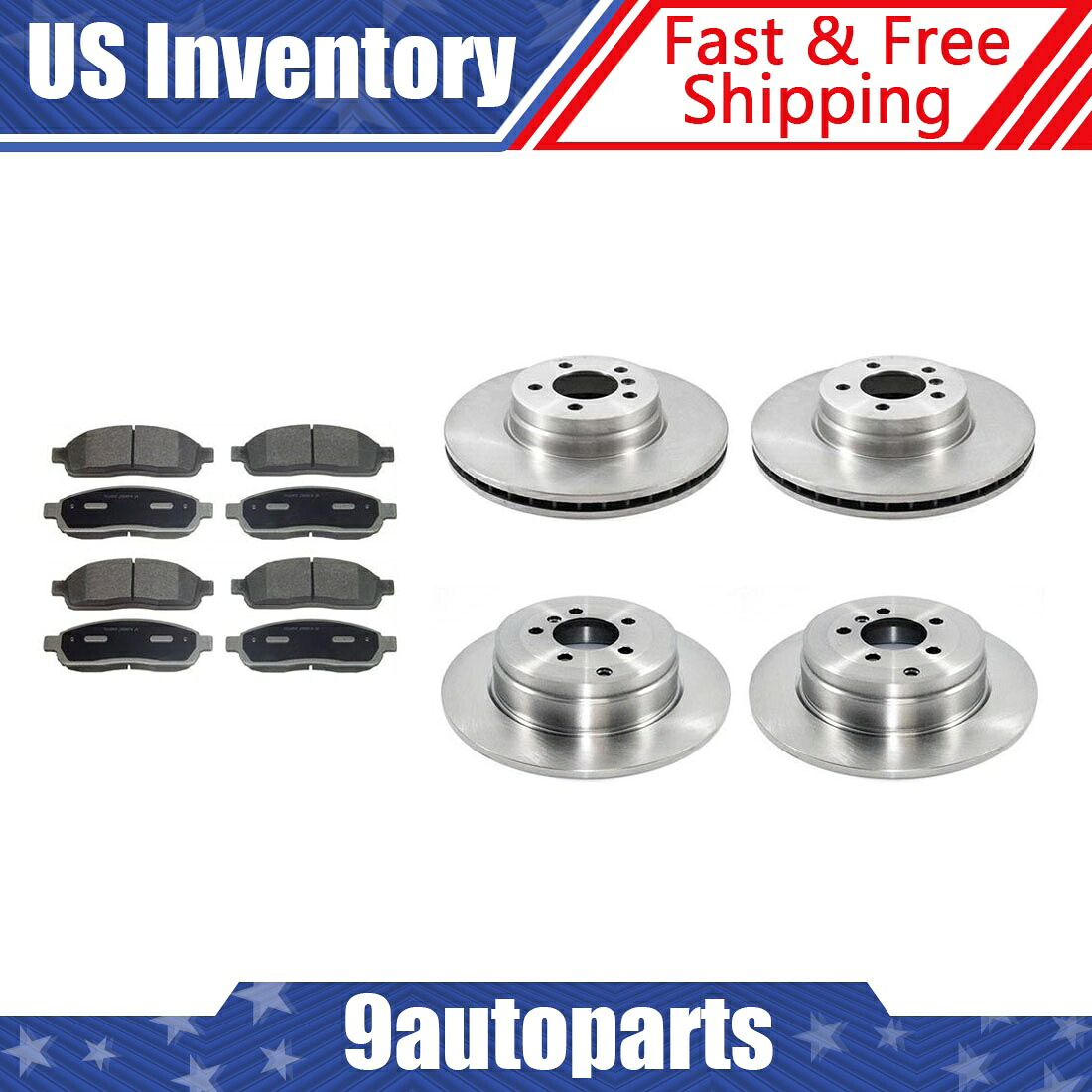 brake disc rotor 03-05ランドローバーレンジローバーフロント +リアブレーキローターとセラミックブレーキパッド For 03-05 Land Rover Range Rover Front + Rear Brake Rotors & Ceramic Brake Pads【並行輸入品】｜Us Custom Parts Shop USDM