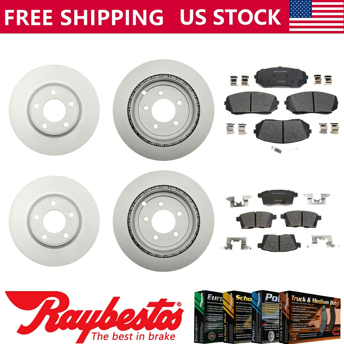 brake disc rotor リンカーンMKX 2009 2008 2007フロントリアキットコーティングブレーキローターセラミックパッド Fits Lincoln MKX 2009 2008 2007 Front Rear Kit Coated Brake Rotors Ceramic Pads【並行輸入品】｜Us Custom Parts Shop USDM