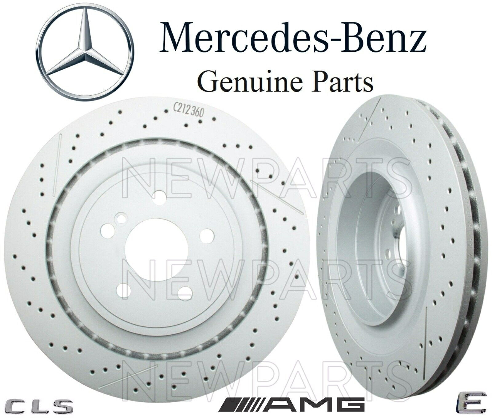 brake disc rotor MB W218 W212 2ペアのリアディスクブレーキローターのペアセットベントスロットドリル For MB W218 W212 Pair Set of 2 Rear Disc Brake Rotors Vented Slotted Drilled【並行輸入品】