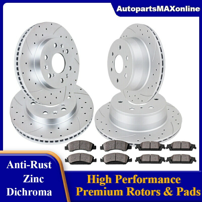 brake disc rotor シボレー用のフロントリアブレーキローターブレーキパッドキットGMCユーコンXLローターパッド Front Rear Brake Rotors Brake Pads Kits for Chevy Tahoe GMC Yukon XL Rotor Pad【並行輸入品】
