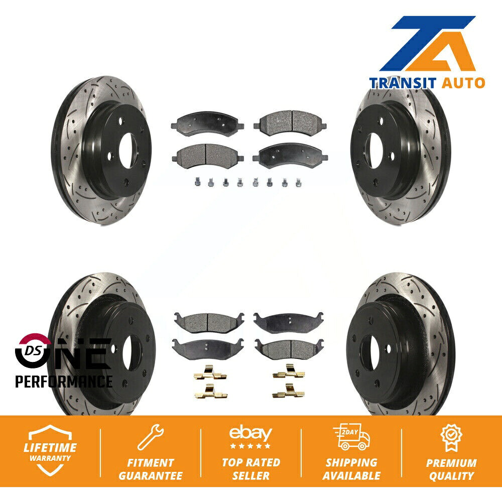 brake disc rotor ラム1500ダッジアスペン用のフロントリアドリルスロットブレーキローターセミメタルパッドキット Front Rear Drill Slot Brake Rotor Semi-Metallic Pad Kit For Ram 1500 Dodge Aspen【並行輸入品】