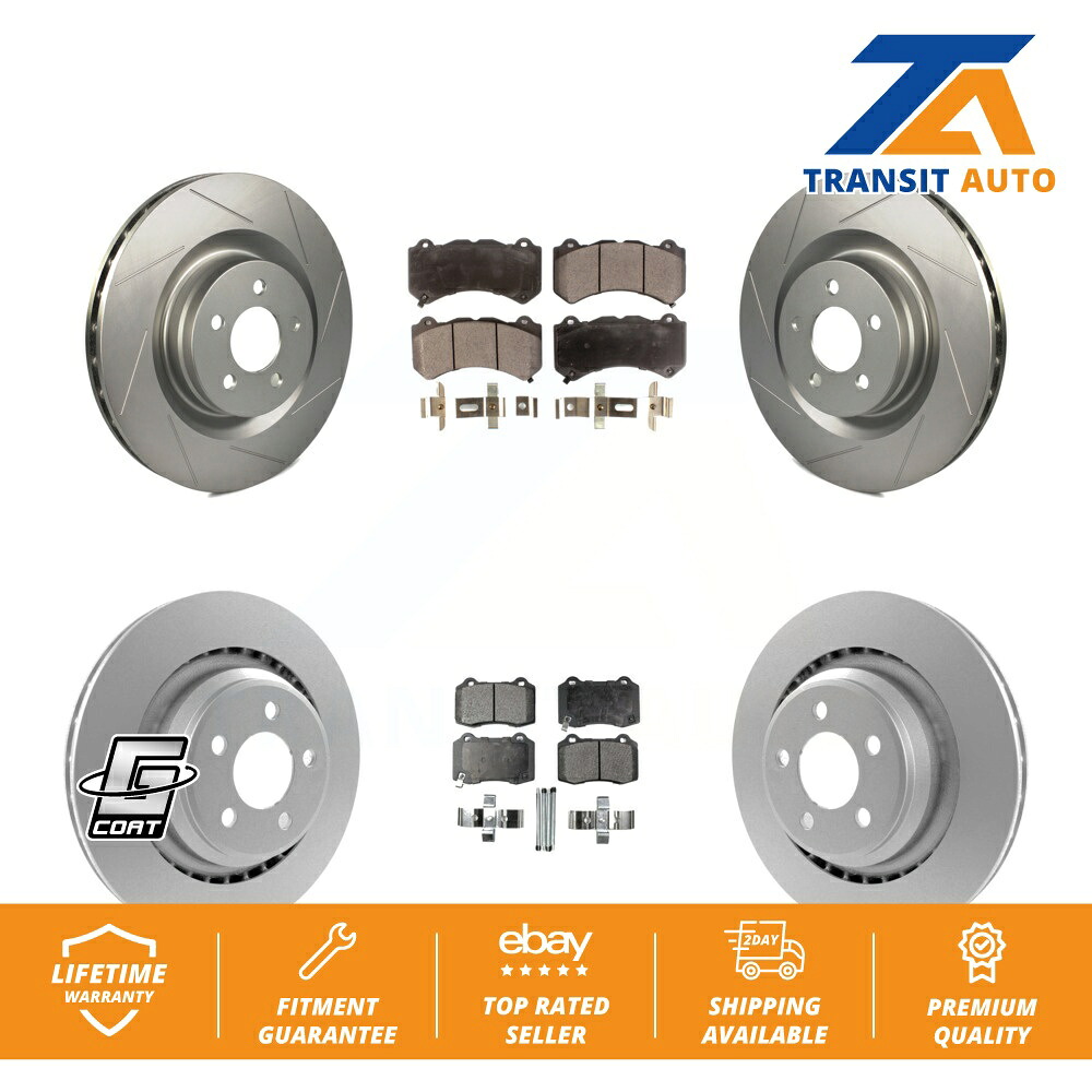 brake disc rotor ドッジチャレンジャー充電器用のフロントリアコーティングブレーキローターローターセミメタリックパッドキット Front Rear Coated Brake Rotor Semi-Metallic Pad Kit For Dodge Challenger Charger【並行輸入品】