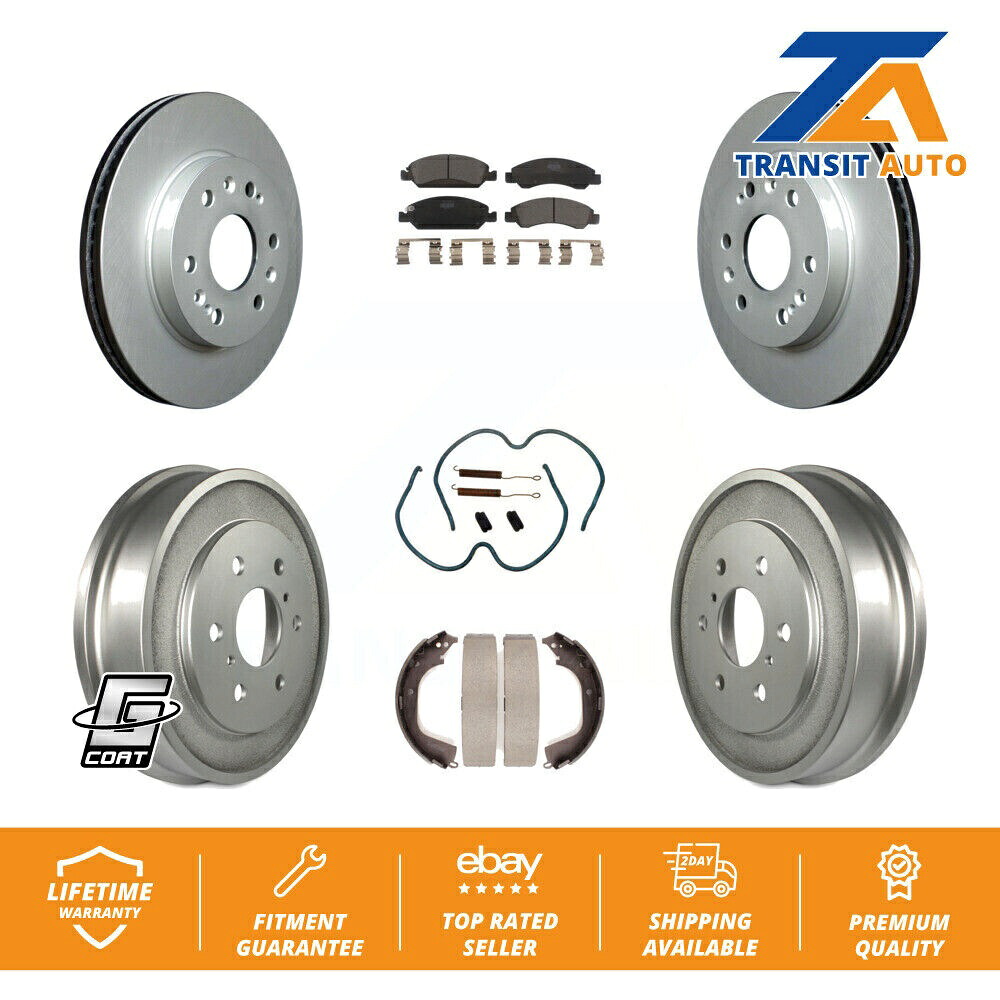 brake disc rotor シボレーシルバラード用のフロントリアコーティングブレーキローターローターセラミックパッドドラムキット（7PC） Front Rear Coated Brake Rotor Ceramic Pad Drum Kit (7Pc) For Chevrolet Silverado【並行輸入品】
