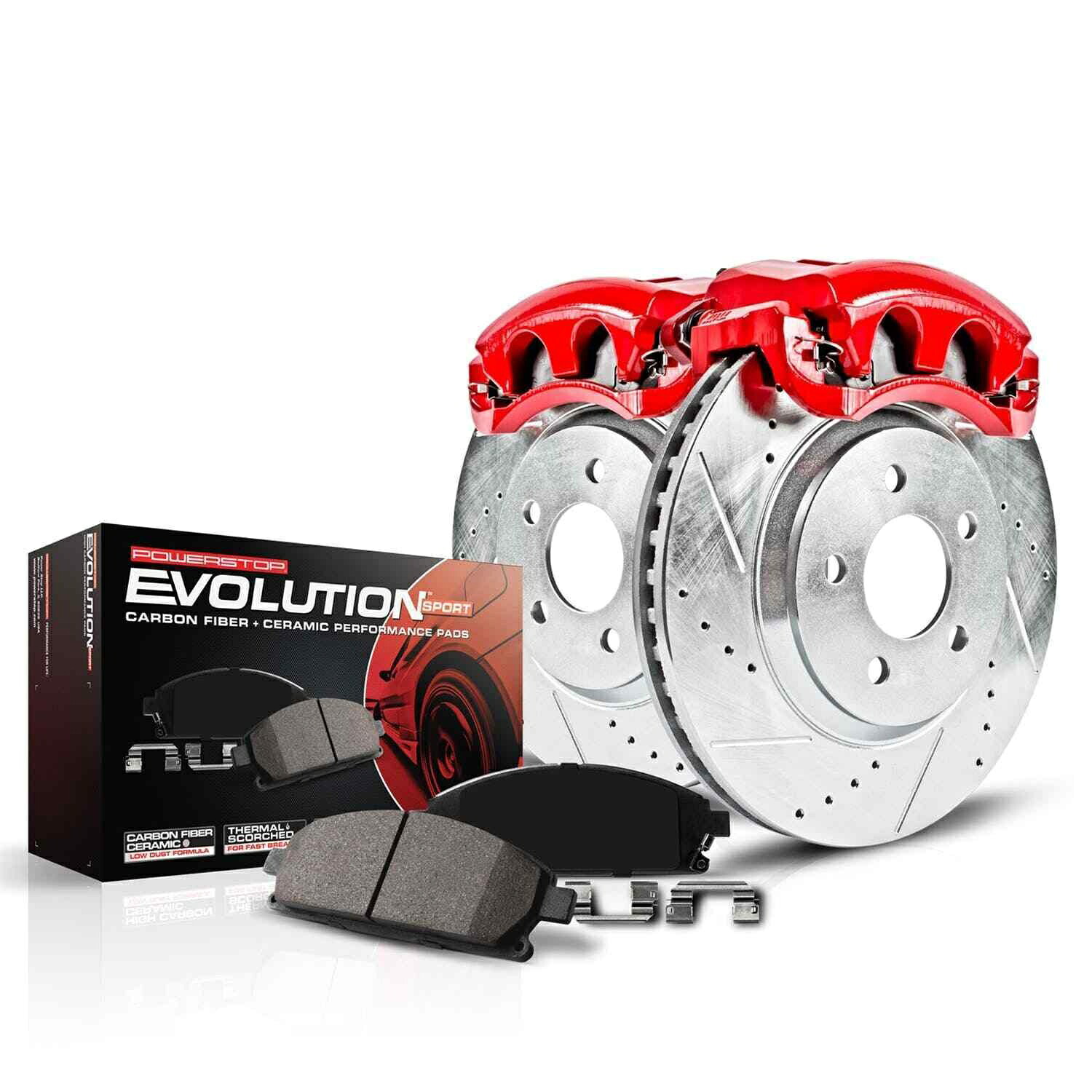 brake disc rotor パワーストップKC8062 Z23エボリューション1リア370Z用のキャリパー付きブレーキキットをクリックする Power Stop KC8062 Z23 Evolution 1-Click Brake Kit w/Calipers for Rear 370Z【並行輸入品】
