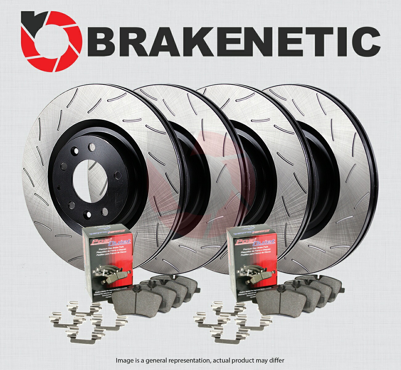 brake disc rotor [F＆R] Brakenetic Premium RS Slot Brake Rotors + Posi静かなセラミックパッドBPK91157 [F&R] BRAKENETIC PREMIUM RS SLOT Brake Rotors + POSI QUIET Ceramic Pads BPK91157【並行輸入品】｜Us Custom Parts Shop USDM