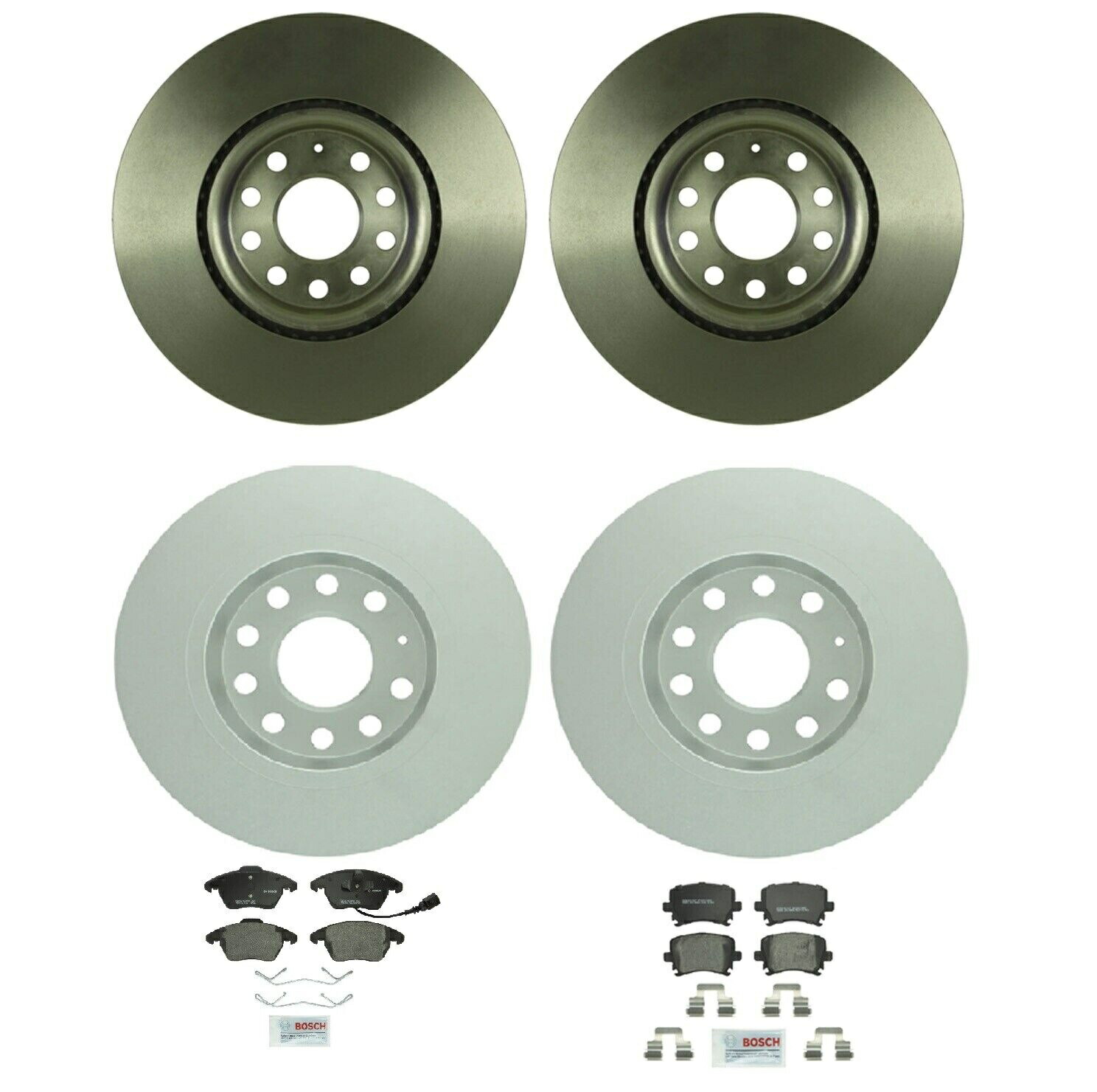 brake disc rotor ボッシュフロント312mm＆リア271.8mmブレーキキットディスクローターアウディVW用メタリックパッド Bosch Front 312mm & Rear 271.8mm Brake Kit Disc Rotors Metallic Pads For Audi VW【並行輸入品】
