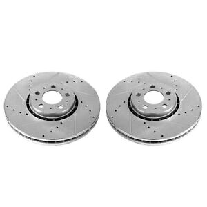 brake disc rotor 03-14ボルボXC90フロントエボリューションドリル＆スロットローターのパワーストップ - ペア PowerStop for 03-14 Volvo XC90 Front Evolution Drilled & Slotted Rotors - Pair【並行輸入品】