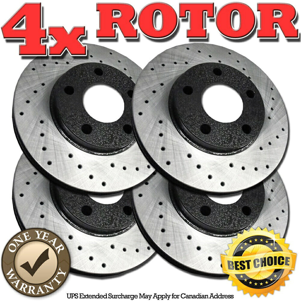 brake disc rotor RH1009フロント+リアブラックドリルドブレーキローター2009年2011年ホンダシビックSI RH1009 FRONT+REAR BLACK Drilled Brake Rotors FOR 2009 2010 2011 HONDA CIVIC SI【並行輸入品】