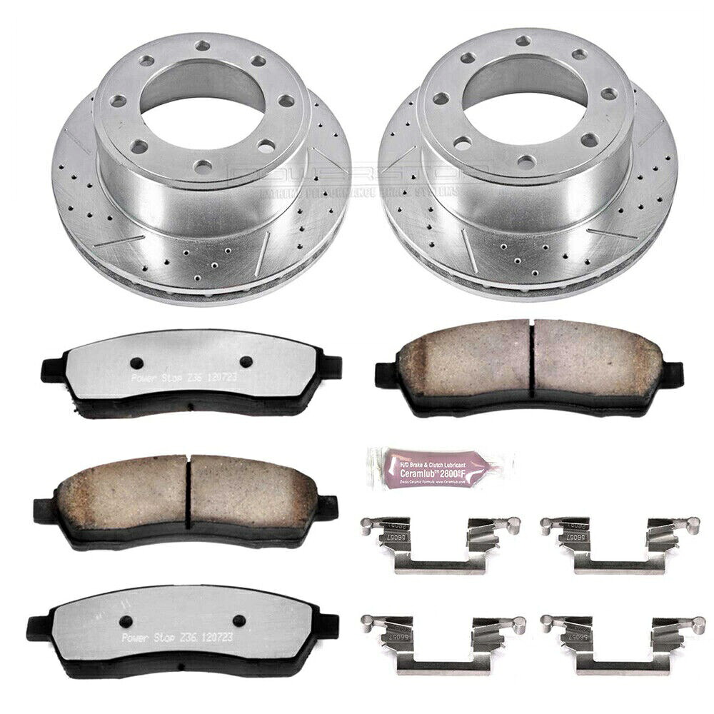 brake disc rotor フォードスーパーデューティ用のパワーストップリアブレーキパッドとローターキット1999-2001 PowerStop Rear Brake Pads and Rotors Kit For Ford Super Duty 1999-2001【並行輸入品】
