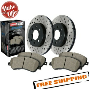 brake disc rotor STOPTECH 938.63507 08-17 MITSUBISHI LANCER用のドリルとスロット付きリアブレーキキット StopTech 938.63507 Drilled & Slotted Rear Brake Kit for 08-17 Mitsubishi Lancer【並行輸入品】