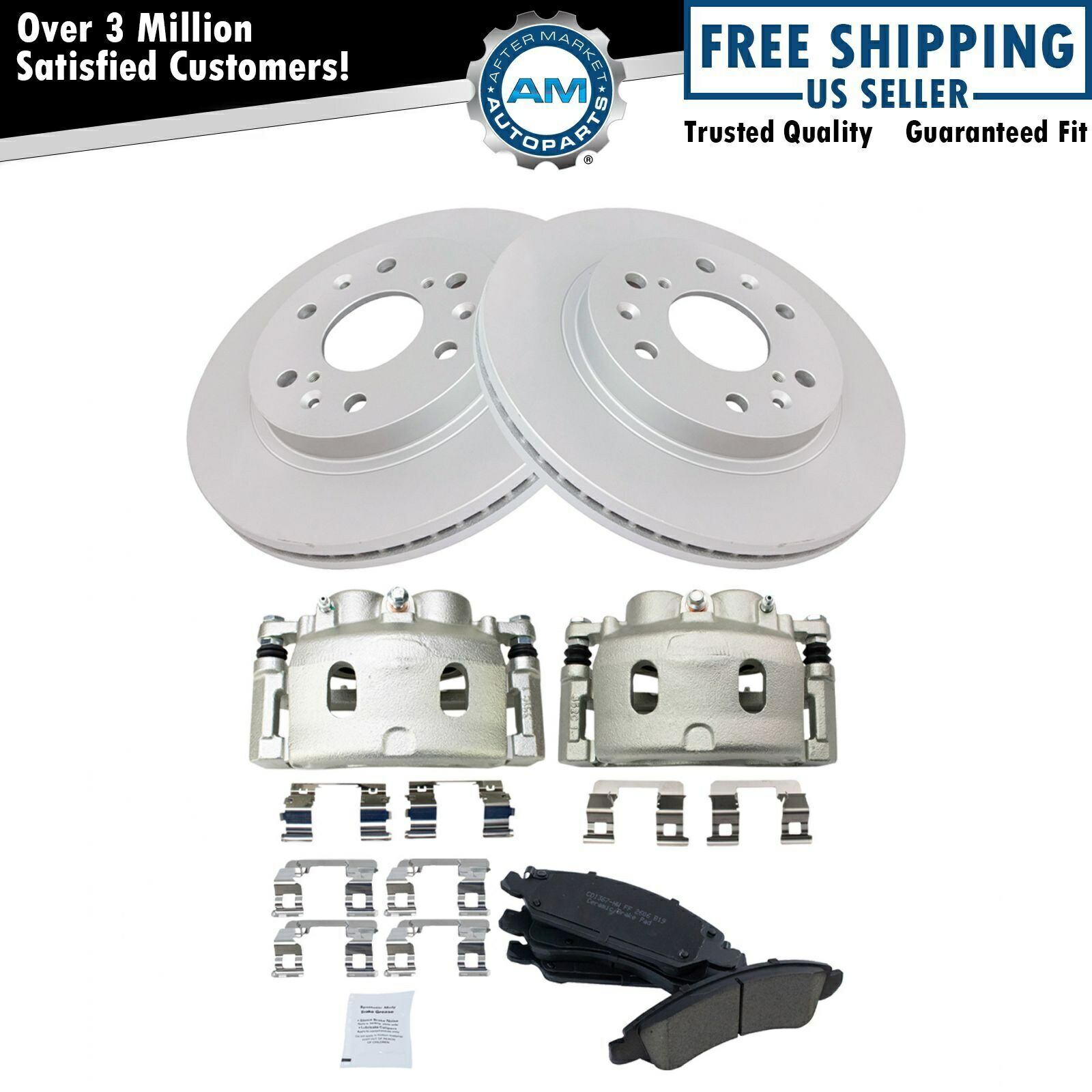 brake disc rotor シボレーSUVトラック用のフロントセラミックブレーキパッド＆コーティングローターキット付きキャリパー付きローターキット Front Ceramic Brake Pad & Coated Rotor Kit w/Caliper for Chevy SUV Truck【並行輸入品】 87,725円