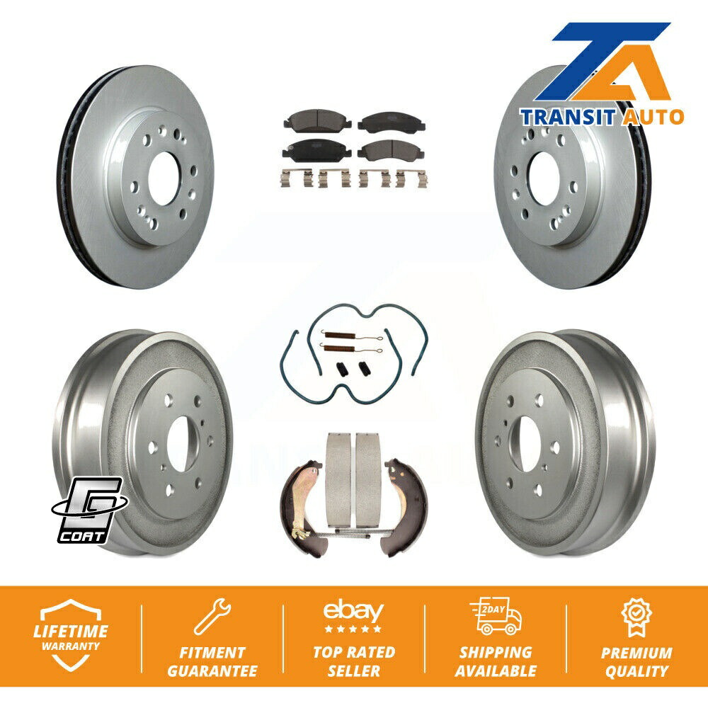 brake disc rotor シボレーシルバラード用のフロントリアコーティングブレーキローターローターセラミックパッドドラムキット（7PC） Front Rear Coated Brake Rotor Ceramic Pad Drum Kit (7Pc) For Chevrolet Silverado【並行輸入品】