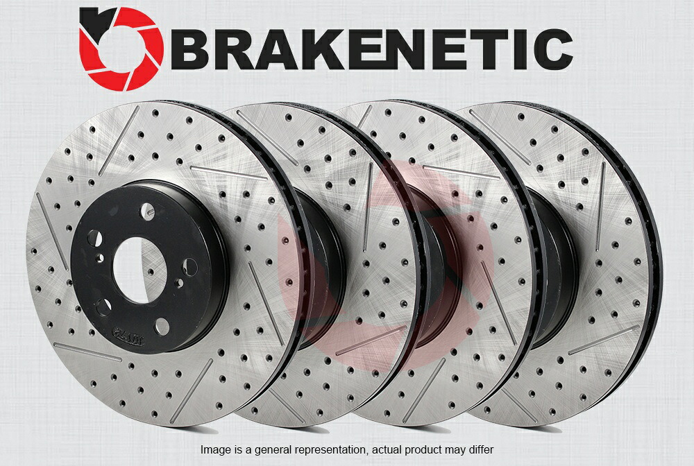brake disc rotor [フロント +リア] Brakenetic Premium Drilled Slotted Brake Discortors BPRS84838 [FRONT + REAR] BRAKENETIC PREMIUM Drilled Slotted Brake Disc Rotors BPRS84838【並行輸入品】
