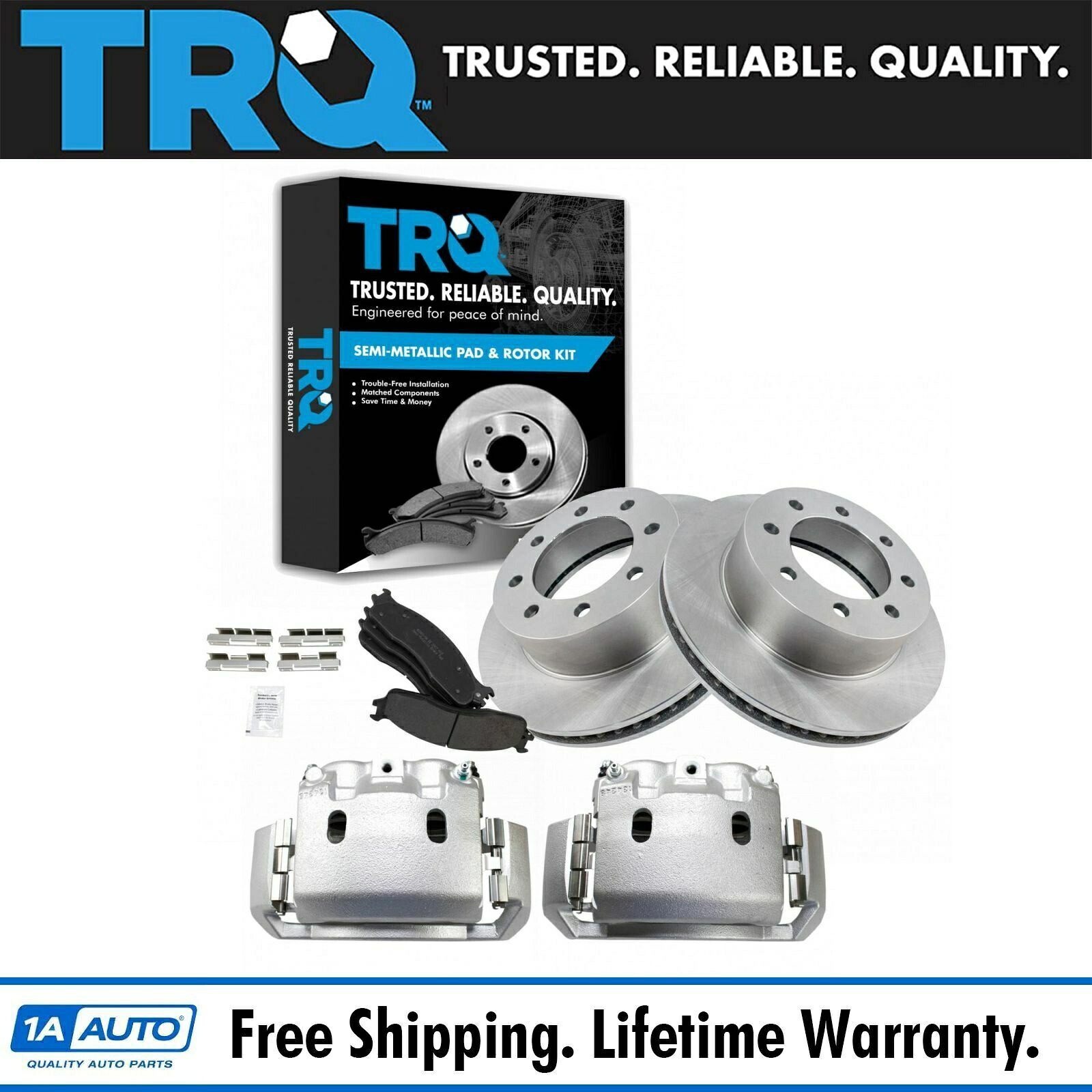 brake disc rotor TRQフロントセミメタリックブレーキパッドRAM 1500 2500 3500用のローターとキャリパーキット TRQ Front Semi Metallic Brake Pads Rotors & Calipers Kit for Ram 1500 2500 3500【並行輸入品】｜Us Custom Parts Shop USDM