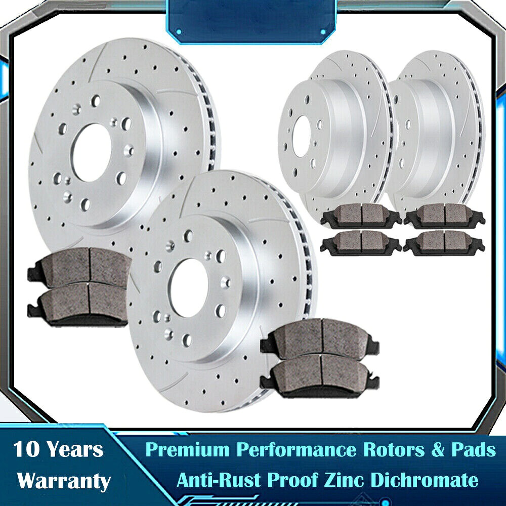 brake disc rotor シボレーシルバードGMCシエラ1500フロントリアブレーキディスクローターとパッドをフィットする Fit Chevrolet Silverado GMC Sierra 1500 Front Rear Brake Disc Rotors and Pads【並行輸入品】