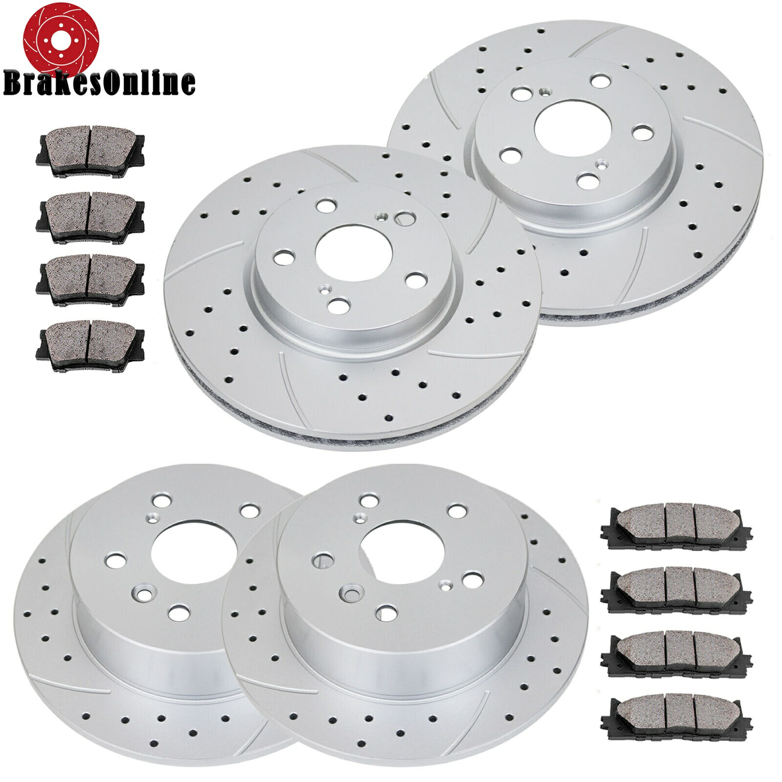 brake disc rotor 296mmフロント281mmリアブレーキローターレクサストヨタカムリアバロンブレーキ 296mm Front 281mm Rear Brake Rotors Pads for Lexus Toyota Camry Avalon Brakes【並行輸入品】