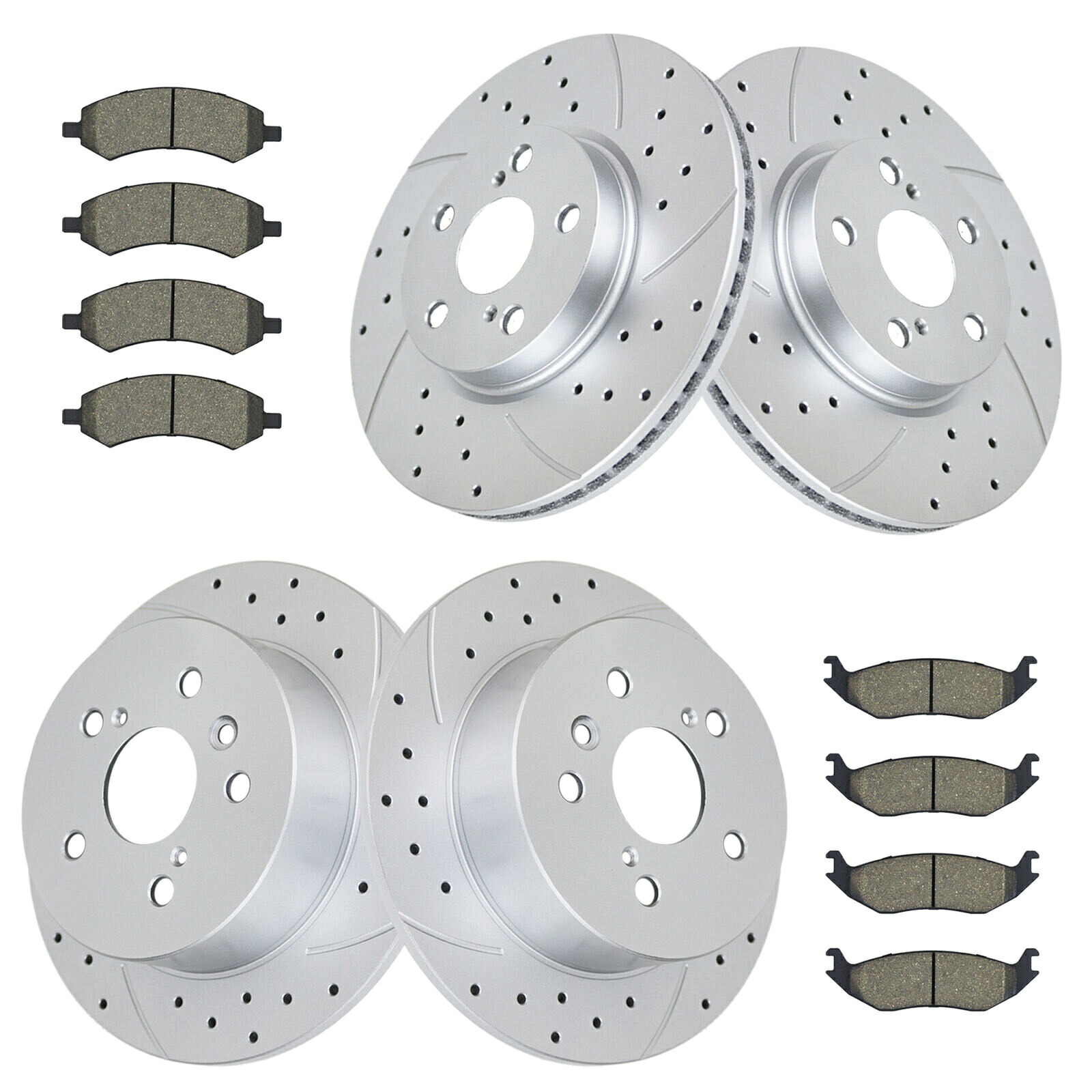 brake disc rotor トヨタカムリ用のフロントリアブレーキローターとパッドアバロンレクサスES300Hブレーキ Front Rear Brake Rotors and Pads for Toyota Camry Avalon Lexus ES300h Brakes【並行輸入品】