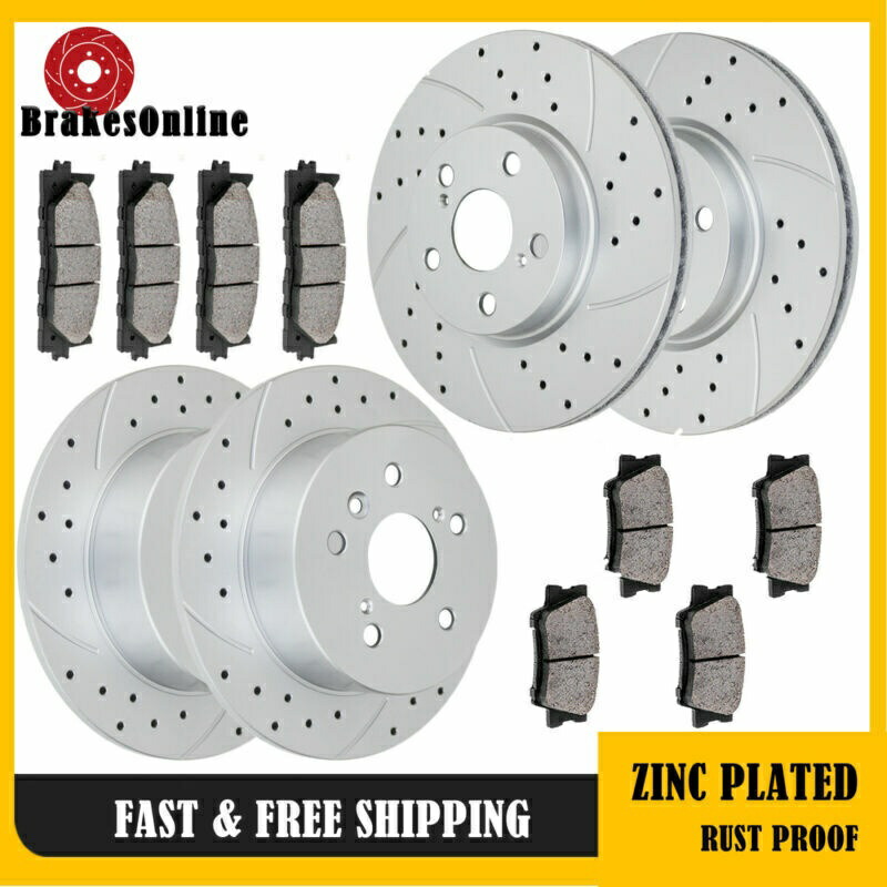 【楽天市場】brake disc rotor トヨタカムリアバロンES350用のスロット付きフロントリアブレーキローターパッドキットドリル