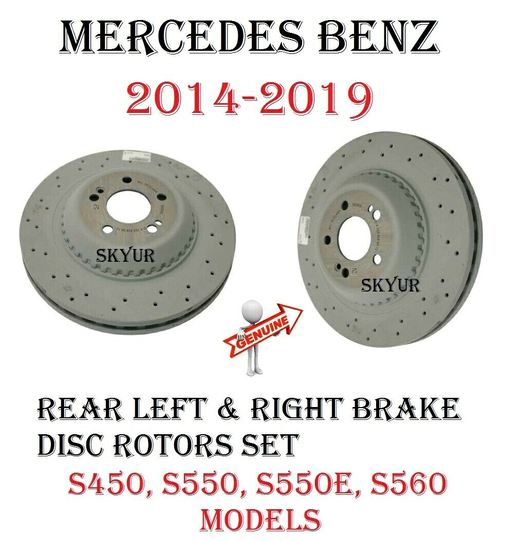 brake disc rotor メルセデスW222 S450 S550 S560用に2のリアブレーキクロスドリルドディスクローターセット Rear Brake Cross Drilled Disc Rotors Set of 2 For Mercedes W222 S450 S550 S560【並行輸入品】
