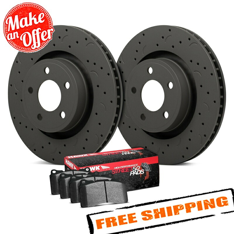 brake disc rotor Hawk Talon HPS 5.0ドリルとスロット付きリアブレーキキット03-10ポルシェカイエン Hawk Talon HPS 5.0 Drilled & Slotted Rear Brake Kit for 03-10 Porsche Cayenne【並行輸入品】