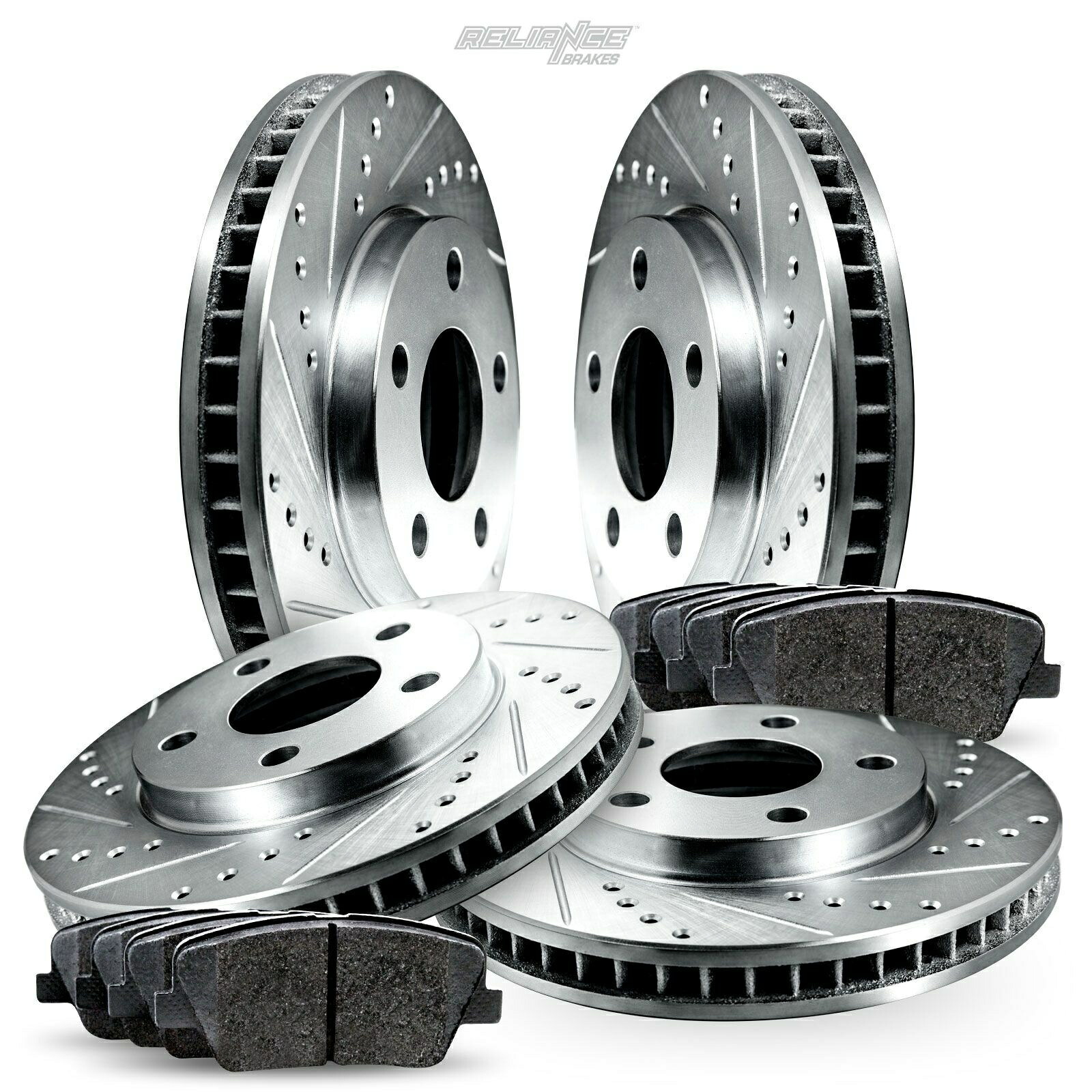 brake disc rotor 2010-2015カマロSSフロントリアPSPORTドリルスロットブレーキローター+セラミックパッド Fit 2010-2015 Camaro SS Front Rear PSport Drill Slot Brake Rotors+Ceramic Pads【並行輸入品】