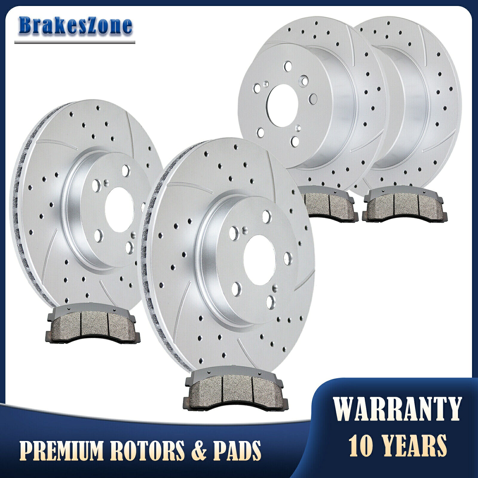 brake disc rotor トヨタカムリレクサスES350 296mmフロント281mmリアブレーキローターパッドブレーキ Fit for Toyota Camry Lexus ES350 296mm Front 281mm Rear Brake Rotors Pads Brakes【並行輸入品】｜Us Custom Parts Shop USDM 90,387円
