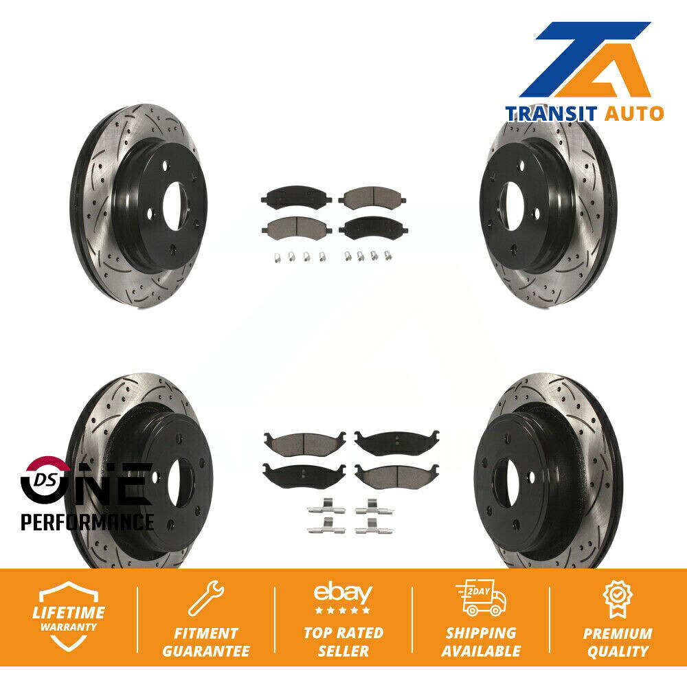 brake disc rotor ラム1500ダッジクラシック用のフロントリアドリルスロットブレーキローター＆セラミックパッドキット Front Rear Drilled Slot Brake Rotor & Ceramic Pad Kit For Ram 1500 Dodge Classic【並行輸入品】｜Us Custom Parts Shop USDM