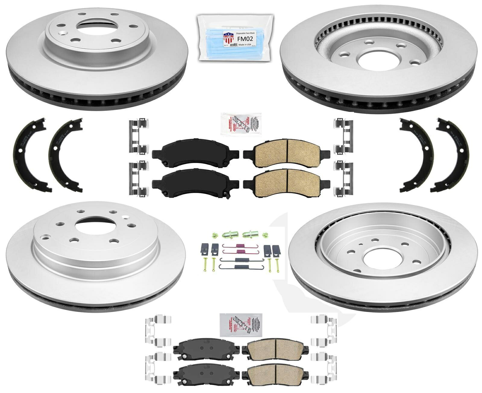 brake disc rotor 07-16 GMCアカディア用のフロント＆リアディスクブレーキコーティングローターセラミック＆ブレーキパッド Front & Rear Disc Brake Coated Rotors Ceramic & Brake Pads For 07-16 GMC Acadia【並行輸入品】