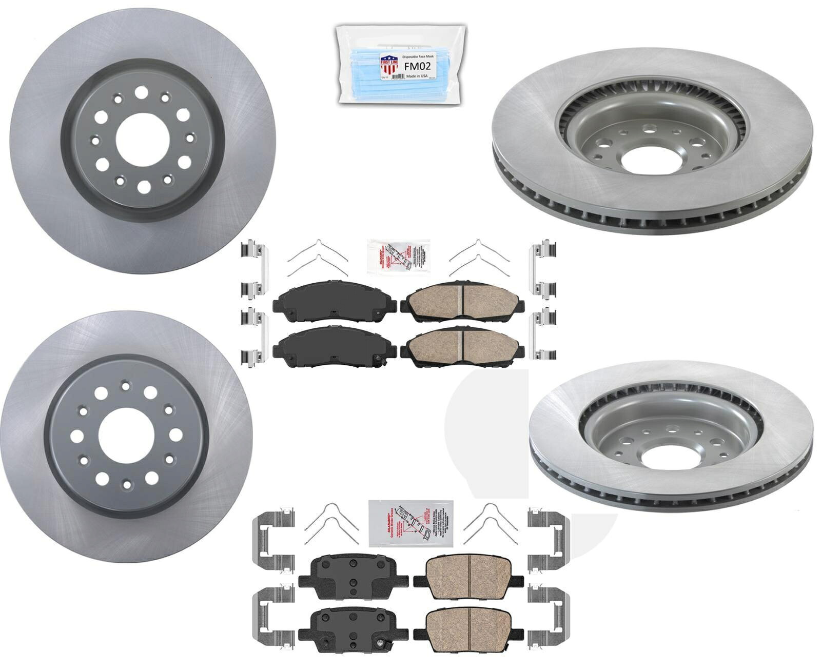 brake disc rotor 2018-2021シボレートラバースのフロント＆リアディスクコーティングローターセラミックパッド Front & Rear Disc Coated Rotors Ceramic Pads For 2018-2021 Chevrolet Traverse【並行輸入品】