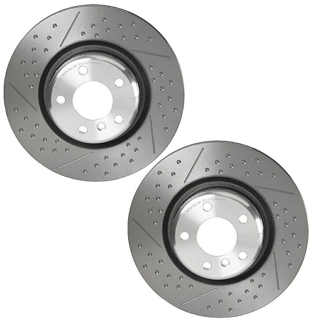 brake disc rotor BMW F22 F30 F34用の2つのリアドリルスロットスロットブレーキディスクローターのブレンボペアセット Brembo Pair Set of 2 Rear Drilled Slotted Brake Disc Rotors For BMW F22 F30 F34【並行輸入品】