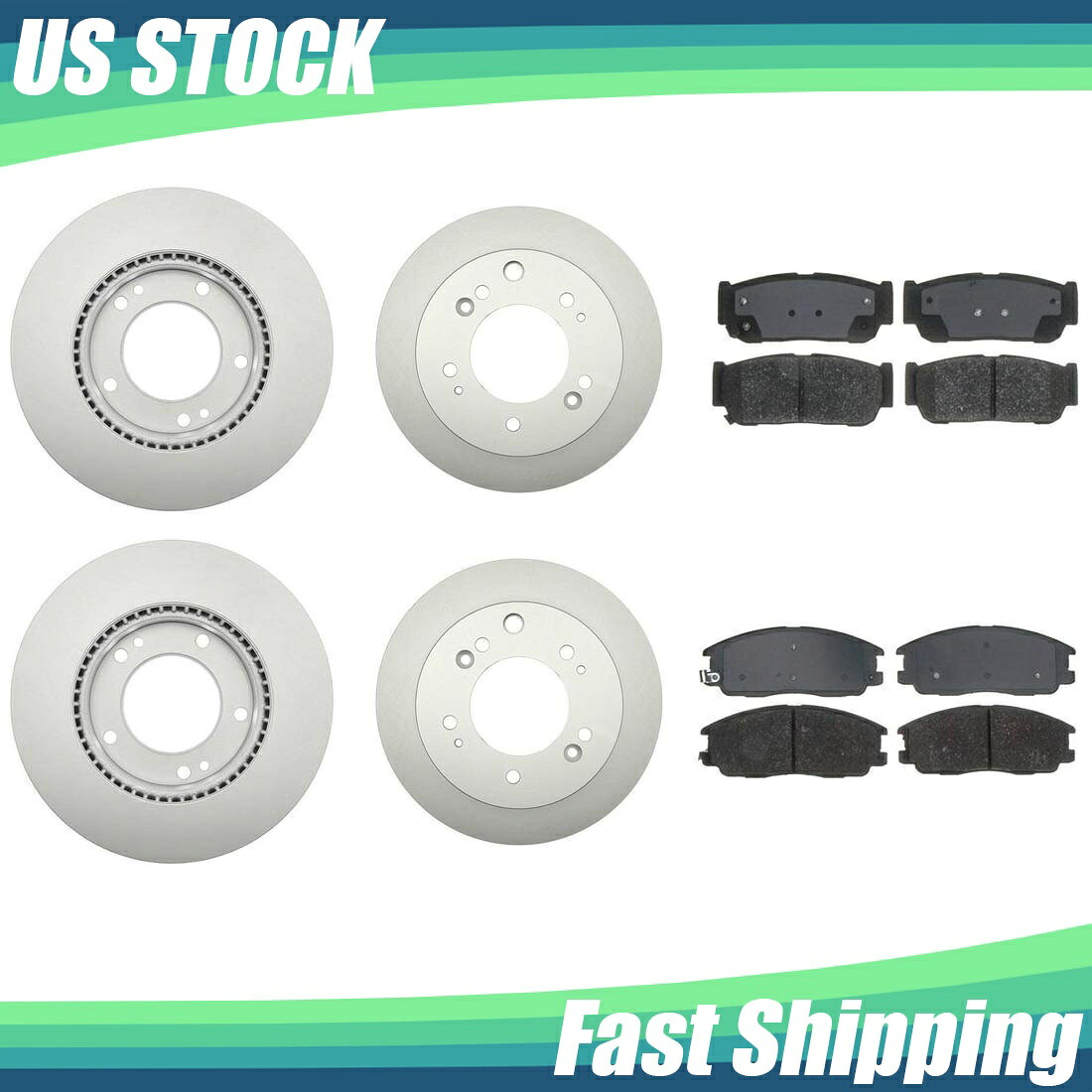 brake disc rotor Kia Sorento 2009 2008 2007フロントリアコーティングブレーキローターとセラミックパッドセット For Kia Sorento 2009 2008 2007 Front Rear Coated Brake Rotors & Ceramic Pad Set【並行輸入品】