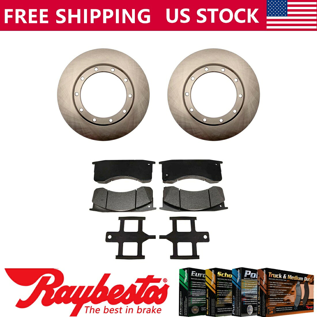 brake disc rotor 2009年フォードF650のリアブレーキローター +メタリックブレーキパッドとハードウェア Rear Brake Rotors + Metallic Brake Pads & Hardware For 2009 Ford F650【並行輸入品】｜Us Custom Parts Shop USDM