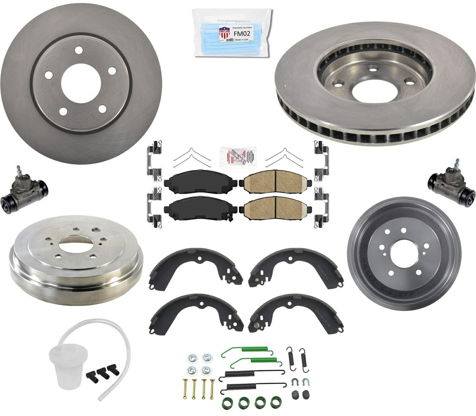 brake disc rotor フロントブレーキローターとセラミックパッドハードウェアドラムシューズは日産13-19 NV200に適合します Front Brake Rotors & Ceramic Pads Hardware Drums Shoes Fits Nissan 13-19 NV200【並行輸入品】