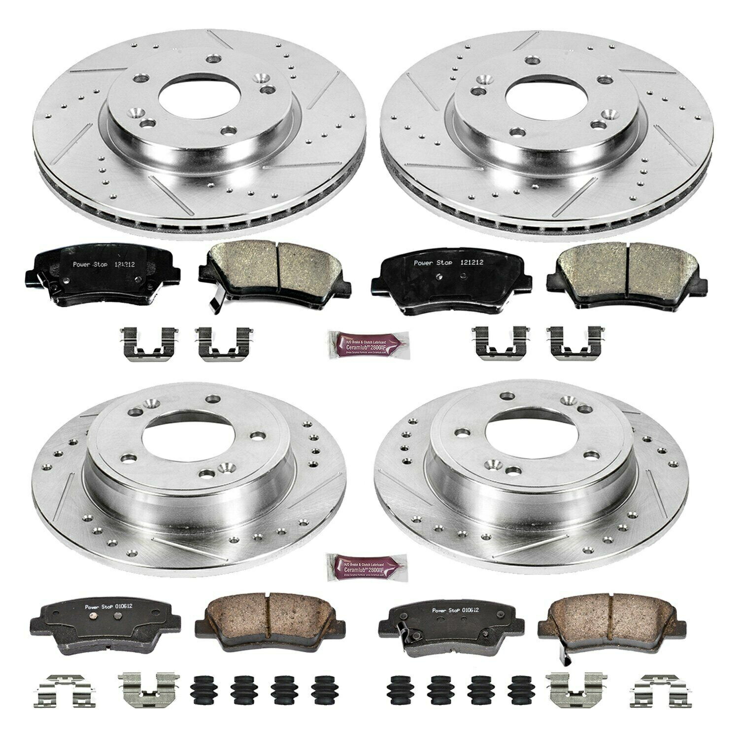 brake disc rotor パワーストップ1 13-17ヒュンダイエラントラGTのためのZ23 Evolution Sport Brake Kitをクリックする Power Stop 1-Click Z23 Evolution Sport Brake Kit for 13-17 Hyundai Elantra GT【並行輸入品】