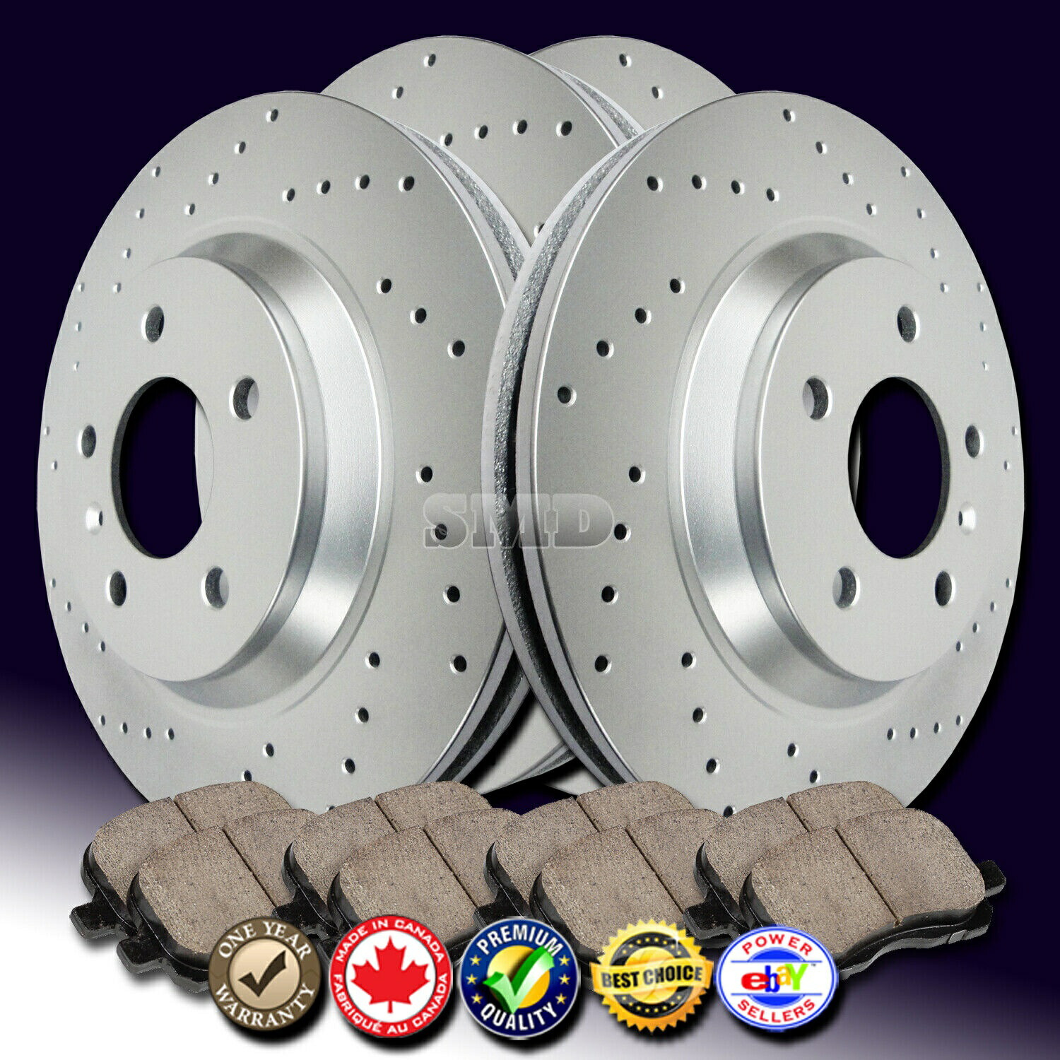 brake disc rotor Z0173 Fit 1996 1997 Ford Mustang GT Cross Drilled Brake RotorsセラミックパッドF+R Z0173 FIT 1996 1997 Ford Mustang GT Cross Drilled Brake Rotors Ceramic Pads F+R【並行輸入品】