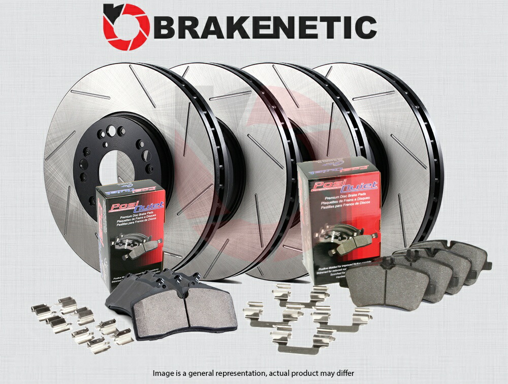 brake disc rotor [F＆R] Brakenetic Premium Slotted Brake Rotors + Posi静かなセラミックパッドBPK86156 [F&R] BRAKENETIC PREMIUM SLOTTED Brake Rotors + POSI QUIET Ceramic Pads BPK86156【並行輸入品】